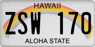 HI license plate ZSW170