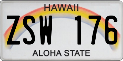 HI license plate ZSW176
