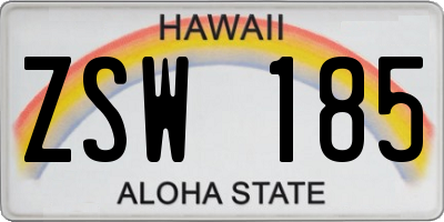 HI license plate ZSW185