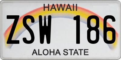 HI license plate ZSW186