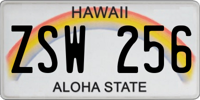 HI license plate ZSW256