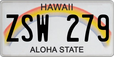 HI license plate ZSW279