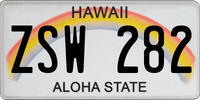 HI license plate ZSW282