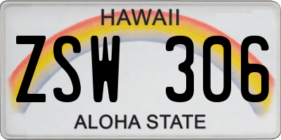 HI license plate ZSW306