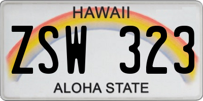 HI license plate ZSW323
