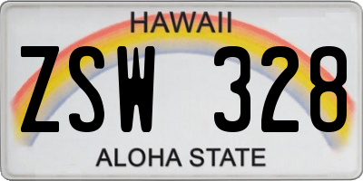 HI license plate ZSW328