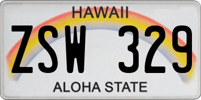 HI license plate ZSW329
