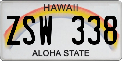 HI license plate ZSW338
