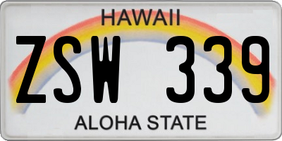 HI license plate ZSW339