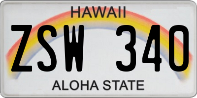 HI license plate ZSW340