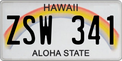 HI license plate ZSW341