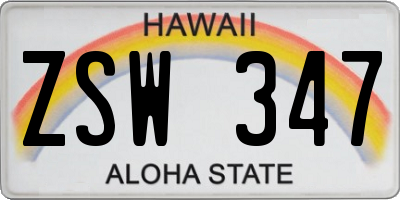 HI license plate ZSW347