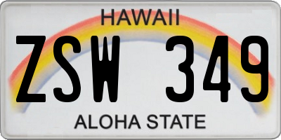 HI license plate ZSW349