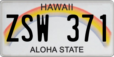 HI license plate ZSW371