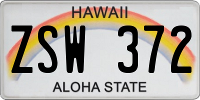 HI license plate ZSW372