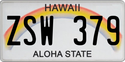 HI license plate ZSW379