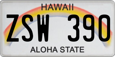 HI license plate ZSW390