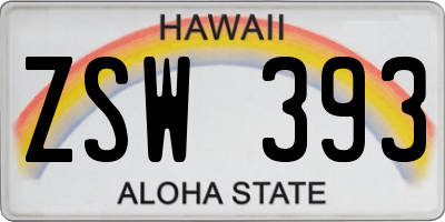HI license plate ZSW393
