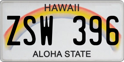 HI license plate ZSW396