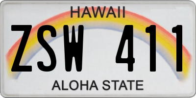HI license plate ZSW411