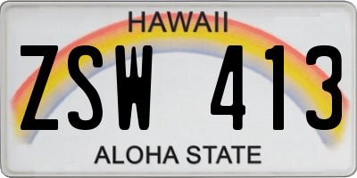 HI license plate ZSW413