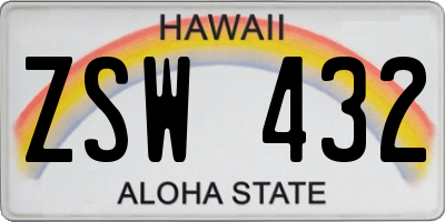 HI license plate ZSW432