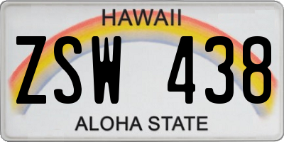 HI license plate ZSW438