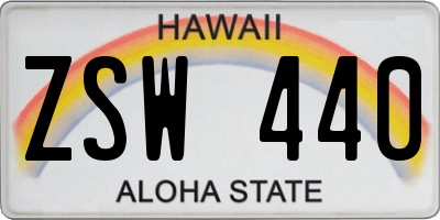 HI license plate ZSW440