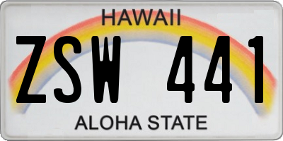 HI license plate ZSW441