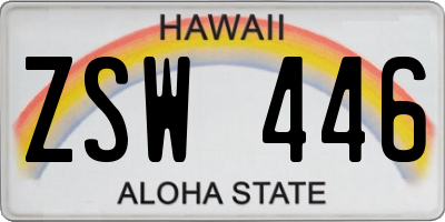 HI license plate ZSW446