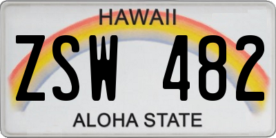 HI license plate ZSW482