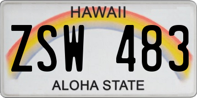 HI license plate ZSW483