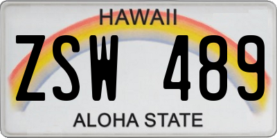 HI license plate ZSW489