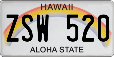 HI license plate ZSW520
