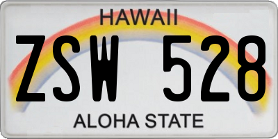 HI license plate ZSW528