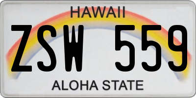 HI license plate ZSW559