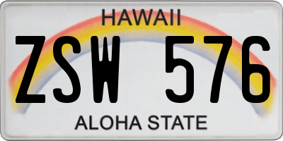 HI license plate ZSW576