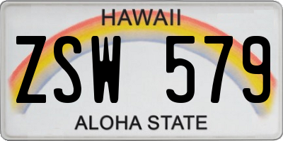 HI license plate ZSW579