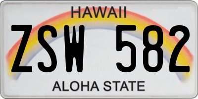 HI license plate ZSW582