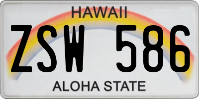 HI license plate ZSW586
