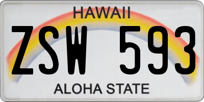 HI license plate ZSW593