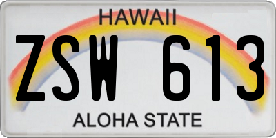 HI license plate ZSW613