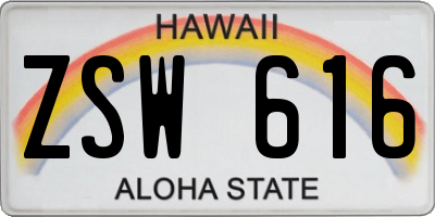 HI license plate ZSW616