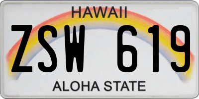 HI license plate ZSW619