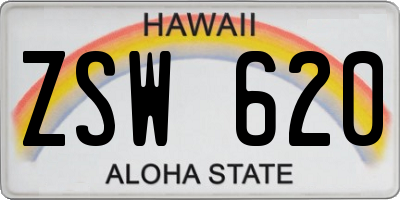 HI license plate ZSW620