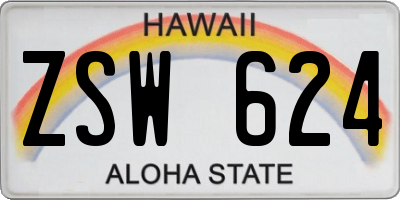 HI license plate ZSW624