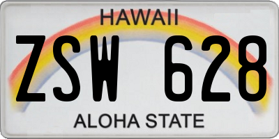 HI license plate ZSW628