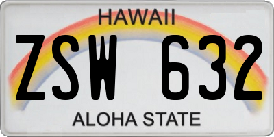 HI license plate ZSW632