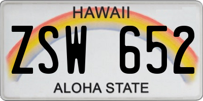 HI license plate ZSW652