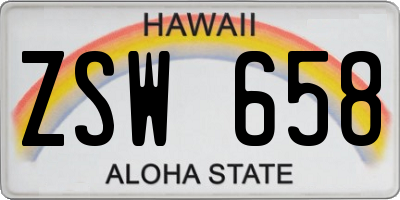 HI license plate ZSW658